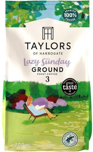 Taylors of Harrogate Lazy Sunday Ground Coffee, Roast 3, 200 g Bag (Pack of 1)
