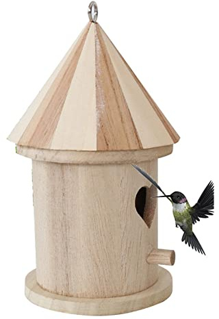 Mangeoire à oiseaux suspendue, nichoir en bois, nid d'oiseau pour mésanges, nichoir pour oiseaux pour l'extérieur, résistant aux intempéries pour fenêtres de jardin, maisons de campagne