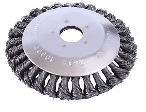 Bürste für Freischneider, Universal-Trimmerkopf, Stahldraht-Kegel-Freischneider für die Reinigung von Unkraut, Moos und Brombeersträuchern, Rostentfernung Unkrautbürste WildkrautRundbürsten (6 Zoll)