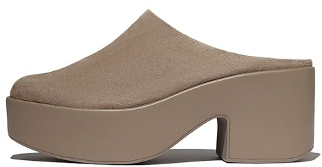 Fitflop MulesMule da Donna con Tacco in camoscio Platfforms, Tortora, 38.5 EU