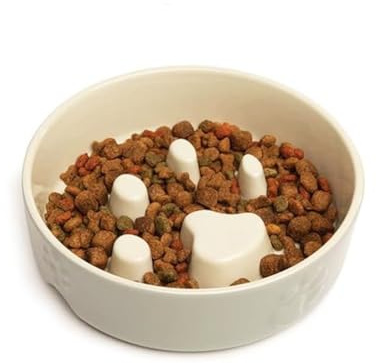 Scruffs Icon Slow Feeder Cream Pet Bowl 20cm CREAM