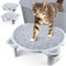 Bartuke Verstellbare Katzen Rampe für Katzentoilette, Erhöhte Katzentoilette Stufe, Doppelte Katzenstreufalle mit Filter Funktion, Katzenstufen, Geeignet für Kleine und Ältere Katzen (Grau)