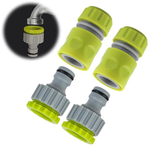 MOLIMOLI Kit de Adaptadores de Conexión de Agua de 4 Piezas, Mangueras de Jardín de Grifos de Adaptadores de 1/2 Pulgadas, Mangueras Prácticas para La Conexión de Grifos Al Aire Libre