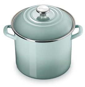 Le Creuset Enamel on Steel Traditional Stockpot, 10 qt., Sea Salt with Stainless Steel Knob