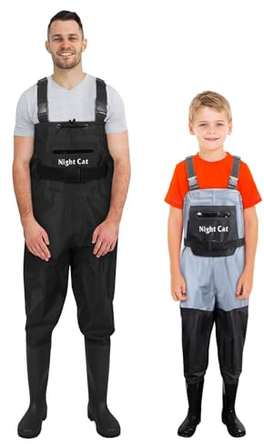 Night Cat Men Waders with Kids Waders for Fishing Hunting Chest Waders Combo Set
