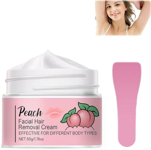 50g Hair Removal Cream Face,Facial Hair Remover for Women,Effective Upper Lip Hair Remover Cream,Moisturizing Face Hair Removal Cream,Painless Hair Remover With Scraper,Suitable for All Skin Types