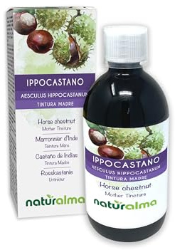 Hästkastanj (Aesculus hippocastanum) frön Alkoholfri modertinktur Naturalma - Flytande extrakt i droppar 500 ml - Kosttillskott - Vegan