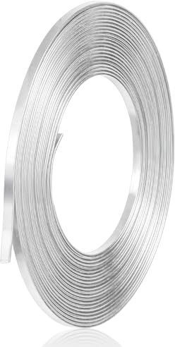196 inch Length Bendable Flat Wire, Wide Flat Jewelry Craft Wire jewelry making supplies for Christmas Tree Decoration Face Masks Bezel Sculpting Armature Making Gem (5mm Wide, Silver, 1)