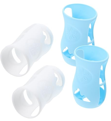 TOYANDONA 4 Stück-pack Babyflaschenhülle aus Silikon 240ml mit Anti Rutsch Funktion und Glatter Oberfläche Schutz für Babyflaschen Beim Füttern Zufällige Farbe
