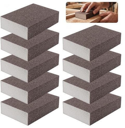 9 stycken slipsvampar 120 korn återanvändbara, våta och torra slipblock, slipdynor för slipning av möbler, borttagning av rost, tvättbara slipsvampar fina grader effektiv borttagning