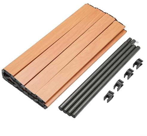 Foldable Tabletop Table in Aluminum Alloy for Camping Trolleys and Wagons, Lightweight Portable Table Board for Outdoor Activities and Garden Carts (S Wood)