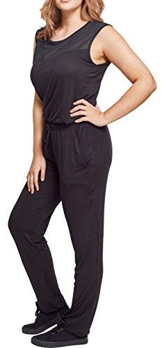 Urban Classics Ladies Tech Mesh Long Jumpsuit Mono Largo, Negro (Black 7), XXL para Mujer