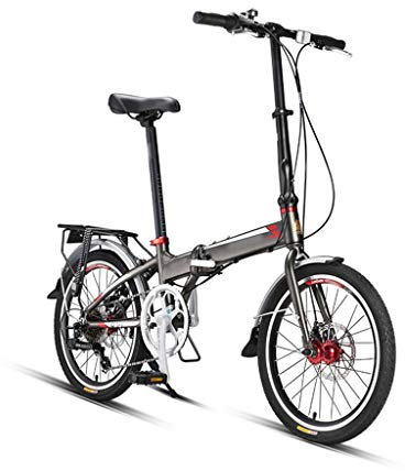 TYXTYX Vikbar cykel 20 tum 7-växlad hopfällbar cykel hopfällbar cykel med bagagehållare, aluminiumram, navväxling hopfällbar cykel för vuxna