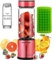 mini blender smoothie portable action petit meilleur verre en melangeur avec bol sans fil pour smoothies batterie rechargeable USB (Rose rouge)