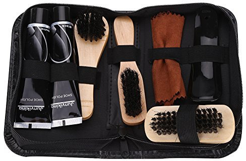 Lot de 8 brosses et cirage pour bottes et cirage, kit de cirage traditionnel en cuir, 16,7 x 10,2 x 4,5 cm, Noir , X-Large