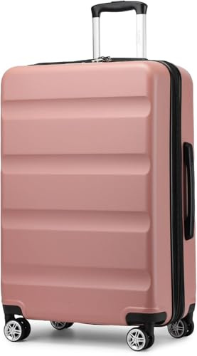 Kono 28 Inch Large Suitcase | Expandable Hard Shell Luggage | Lightweight Design with TSA Lock & 4 Dual Spinner Wheels | Ideal for Travel & Business (Nude,75x47.5x29.5cm)
