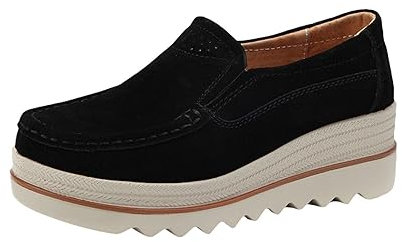 Ballet Pumps Size 12 Fashion Women's High Heeled Casual Shoes Slip Shoes Comfortable Casual Shoes Loafers Slip On Canvas Shoes Women (Black, 5)