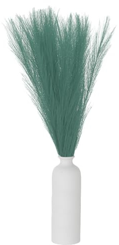 QUARKZMAN 30PCS Erba Pampas Finta Decorativa, 24/61cm Steli Erba Morbida Artificiale Fiori Secchi Finti per Decorazione Casa Matrimonio Vaso, Ciano