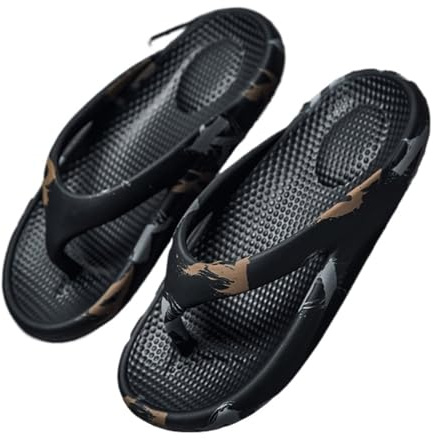GMGQJST Pantoufles Salle de Bain Massage Tongs été Hommes Pantoufles Plage Sandales Semelle épaisse Confortable Hommes Chaussures décontractées Mode Hommes Tongs 35-46(Black,43-44)