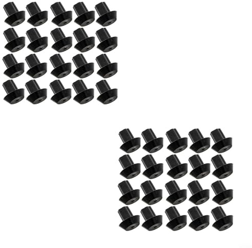 GLFLOW Lot de 40 patins de rechange noirs en caoutchouc pour cuisinière à gaz de 0,5 cm résistants à la chaleur pour cuisine DVGSU101 VGRT560
