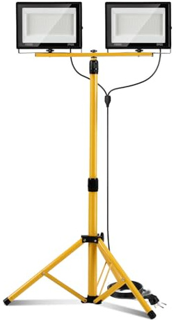 Eikuavons 2 faretti LED da 100 W con treppiede, 8500 lm, 6500 K, luce bianca fredda, regolabile, direzione regolabile, con spina di 3 m, impermeabile, IP66 per interni ed esterni