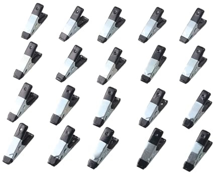 BERRYFACTOR 20 Pcs Spring Clamps Small Heavy Duty 2 Inch Mini Clips with 3/4 Inch Jaw Opening for Backdrop Crafts Greenhouse Woodworking Photography and Home Decoration, Black