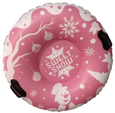 Tubi di Neve, SnowTube Slitta Adulti, Rosa ispessito Gonfiabile Slitta Neve Con Maniglie, Inverno Sledding Sport Giocattoli Per Bambini Adulti
