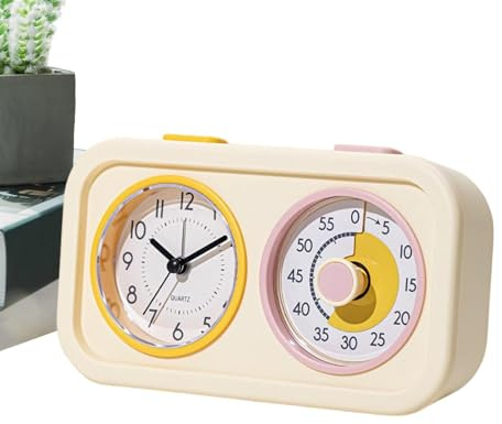 Timer visivo conto alla rovescia - Luce notturna silenziosa da 10 x 10 x 5 cm, strumento di allenamento per andare al bagno per bambini, orologio digitale per lavarsi i denti, progetti manuali