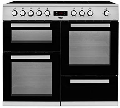 Beko Freestanding 100cm double oven range cooker Stainless Steel KDVC100X