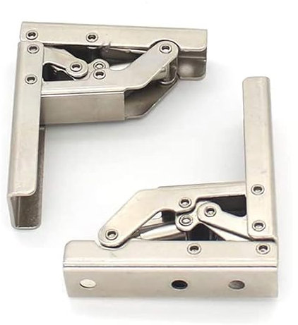 YANGWEN 2PCS Muebles Bisagras Plegables 90 Grados Soporte Oculto Conexión de bisagras Acero Accesorios Muebles para el hogar