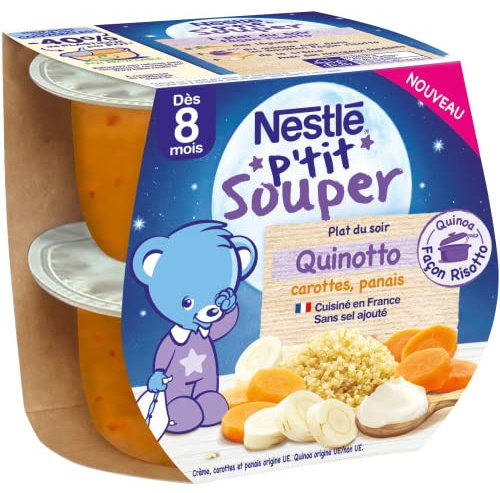 NESTLÉ BÉBÉ - P'TIT SOUPER QUINOTTO CAROTTES PANAIS DES 8 MOIS 2X200G