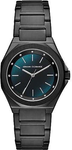 Armani Exchange Watch for Women, Quartz Movement and 34mm Case Size with Stainless Steel, Leather or Silicone Strap