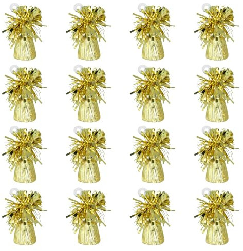 Boland - Ballongewicht mit Metallicfolie, 16 Stück, 160 - 180 g, Ballon Beschwerer, für Luftballons und Heliumballons, Gold