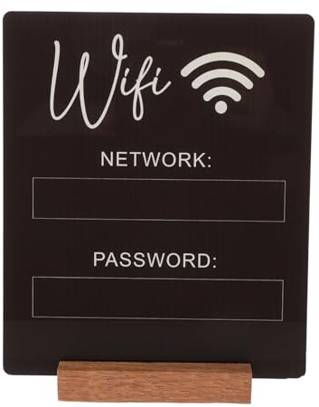 AOKWAWALIY Panneau de mot de passe WiFi transparent pour invités - Panneau Wi-Fi pour invités - Panneau de nom d'utilisateur - Panneau de mot de passe pour invités - Panneau de nom d'utilisateur -