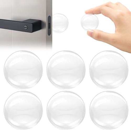 Türstopper, Gummi-Türstopper, Türgriffschutz, runder Wandschutz aus Silikon, selbstklebender Türstopper, Türgriff-Stoßstangenpolster für Schränke, Wand- und Türgriffe (6 Stück)