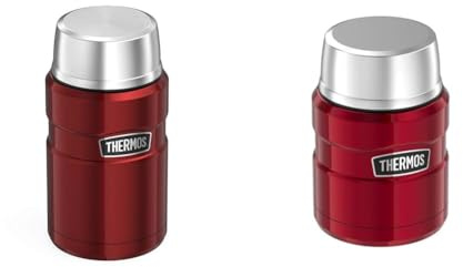 Thermos 101514 Stainless King Food Flask, Red, 710 ml & 184807 Stainless King Food Flask, Cranberry Red, 0.47 L