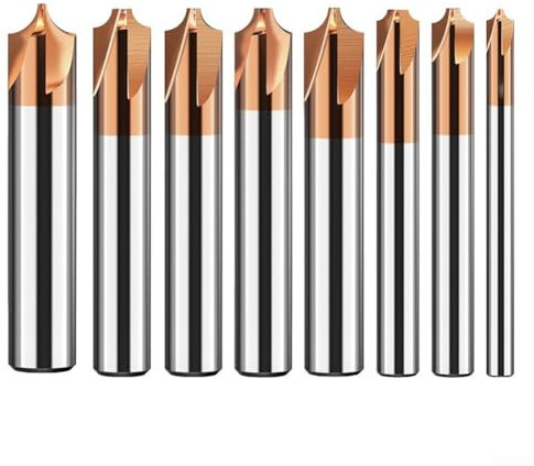 Fresa ad angolo arrotondata in carburo 4T con finitura TiCN per smussare e creare bordi lisci (R5x12)