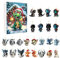 Generic 2D-Adventskalender mit 2D-Drachen-Anhänger, 24 Tage Weihnachtsurlaub, Adventskalender-Anhänger, Weihnachts-Countdown-Kalender mit 24 Ornamenten, Weihnachtsbaum-Cartoon-Drachen-Baby-Dekoration,