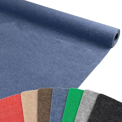 MadeInNature - Moqueta con aguja Malta, Moqueta de longitud y colores a elegir, azul 2 x 2 m, antifuego B1, moqueta para ferias, stands, eventos, salón, …