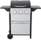 Woodland Grill 3-Burner Gas BBQ with Built-In Thermometer - Stainless Steel Outdoor Barbecue Grill, Durable Rubber Wheels, Foldable Shelves, & Bottle Opener. Propane Gas Regulator Included