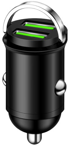 Huybaa Adattatore Accendisigari USB 100W, Caricatore Auto con Doppia Porta QC3.0, per iPhone, Samsung, Xiaomi, Android (Leghe di Alluminio, 42x23mm)