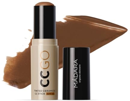 MÁDARA CC GO CC En Barra con Ceramidas y FPS 30#80 Fudge - Barra corrector de color 3 en 1 con protección solar mineral, unifica el tono de la piel, cubre rojeces y manchas, ideal para viajar.
