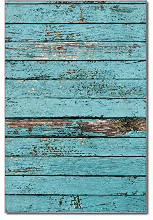 banjado Glas Magnettafel 60x90cm / Magnetwand Glas/Magnetpinnwand als Memoboard Glas/Pinnwand Magnettafel Küche, Büro, Kinderzimmer inkl. 4 Magnete & Montageset - Blaue Holzlatten