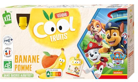 Vitabio Cool Fruits - Gourdes La Pat' Patrouille Banane Pomme - 12 x 90 g - BIO