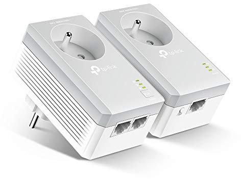 TP-Link TL-PA4025P KIT CPL 600 Mbps avec Prise Intégrée et Ports Ethernet, Kit de 2, Compatible avec Tous Les Anciens Modèles et Toutes Les Box Internet