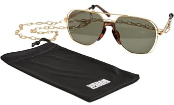 Urban Classics Unisex Sonnenbrille Sunglasses Karphatos with Chain gold one size