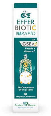 Prodeco Pharma GSE Efferbiotic Rapid 20 Compresse Effervescenti - Integratore Alimentare con GSEvo Uncaria e Vitamina C