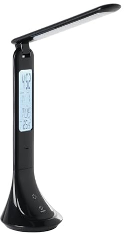 EGLO LED Tischlampe Coluccia, Nachttischlampe mit Touch, dimmbar in Stufen, Schreibtischlampe aus Kunststoff in Schwarz, Bürolampe neutralweiß