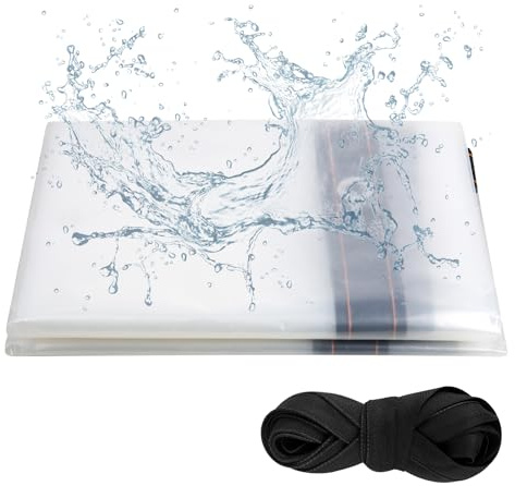 Clear Tarpaulin Waterproof Heavy Duty 2m x 2m Transparent tarpaulin Sheet, Transparent PVC Clear Tarpaulin with Eyelets and Rope, Waterproof tarpaulins for Home Garden Outdoor Camping Caravan