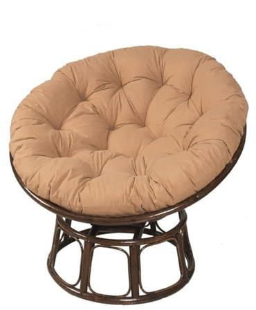 YCHYLIQ Cojín Redondo para Sillón Papasan, Suave y Grueso, para Ratán, Jardín, Balcón y Sala de Estar al Aire Libre (Color: Kaki, Tamaño: 120x120CM)